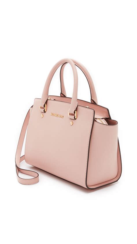 michael kors selma top zip satchel pink|MICHAEL Michael Kors Selma Medium Satchel (Pale Pink).